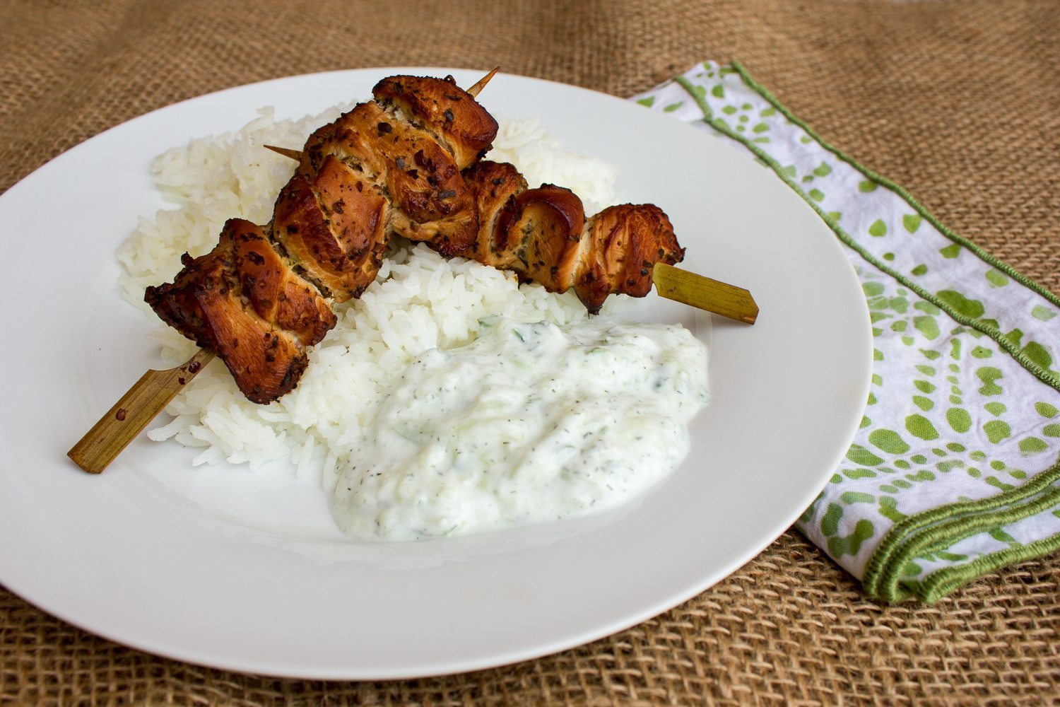 Smoked chicken souvlaki